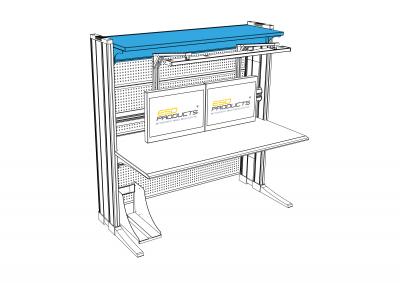 ESD Superstructure System 1600 x 500 mm Knurr Vertiv Workstations Elicon Consoles ESD Products